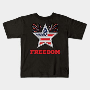 American Flag in Star Freedom Kids T-Shirt